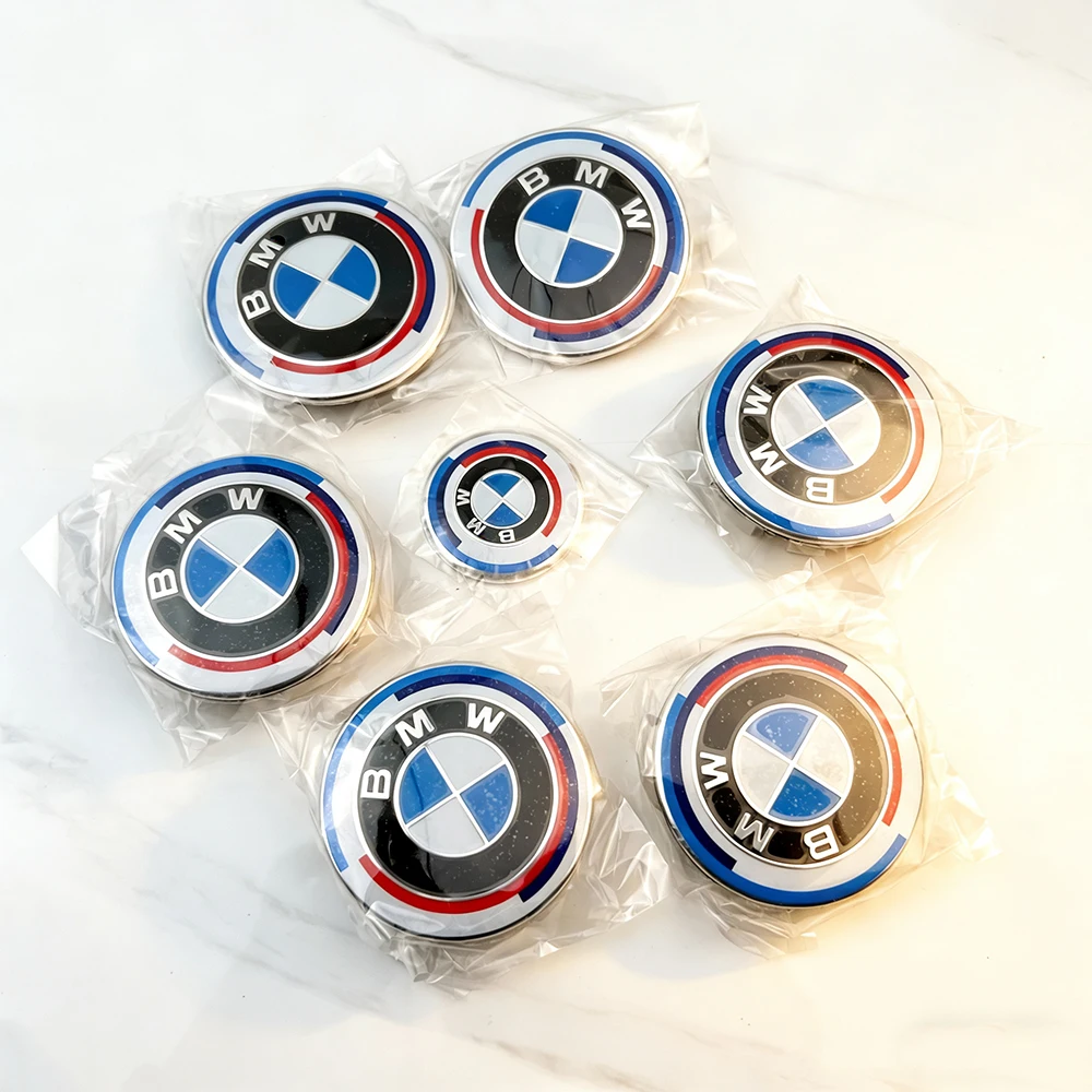 7Pcs Car Wheel Center Caps Fiber Black Car Hood Front Rear Trunk Emblem For BMW F20 E36 E46 X6 M4 E60 E93 E87 G01 G20 X3 X5 F30 - view 2