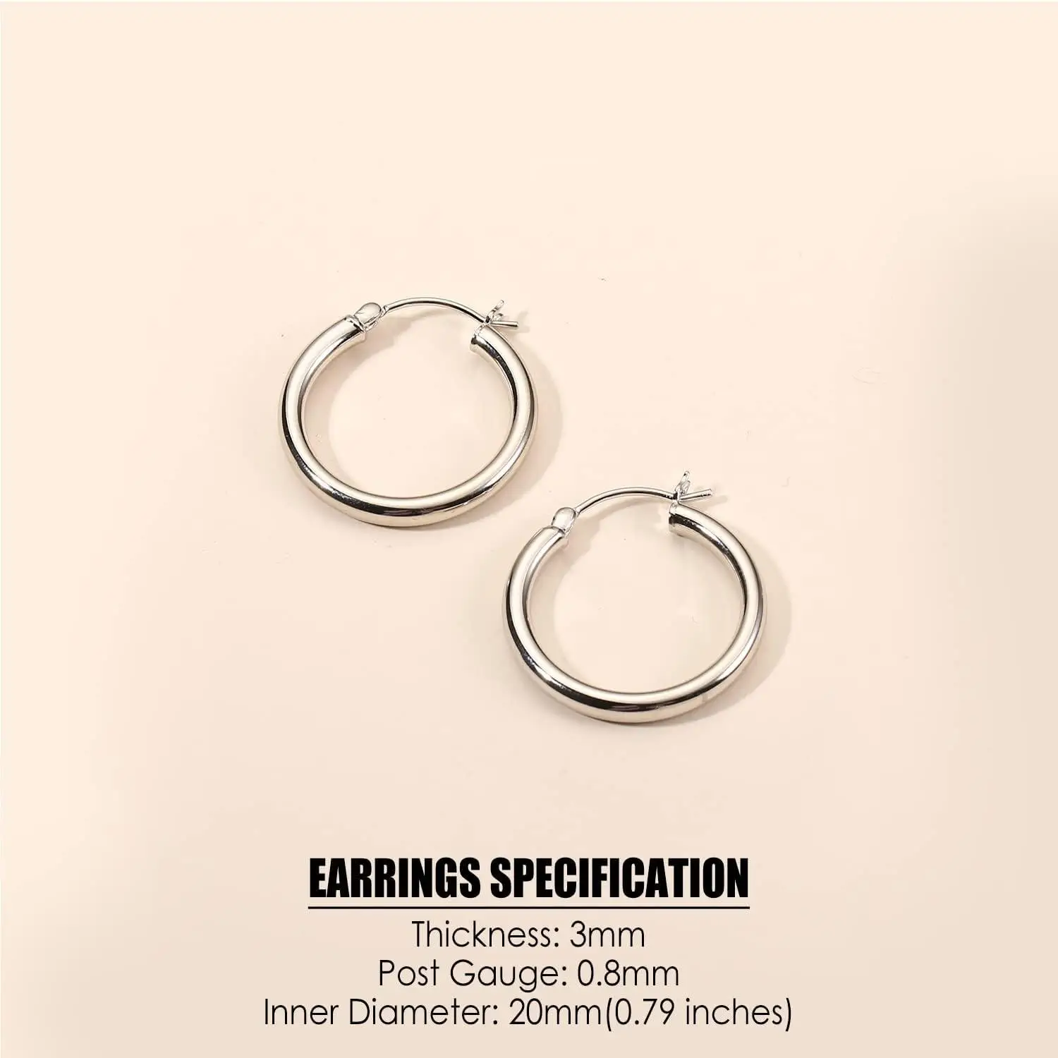 Fansilver-pendientes de aro de plata de ley S925 chapados en oro de 14 quilates, aretes ligeros hipoalergénicos para mujeres y niñas