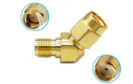 3pcs SMA RF Coaxial Adapter, Male to Female, RP-SMA, 45/90 Degree Elbow, JJ/KKF Connector, for WiFi FPV VTX Antenna Router Radio