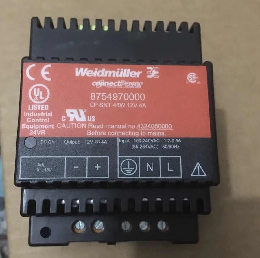 

Original Genuine Weidmuller Switch Power Supply Module CP SNT 48W 12V 4A 8754970000