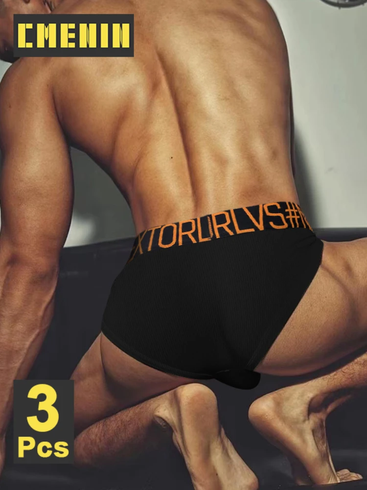 

CMENIN 3Pcs ORLVS Sexy Logo Men Underwear Briefs Jockstrap Male Bikini Panteis Underpants Man OR696 Mens Underwear Sexy