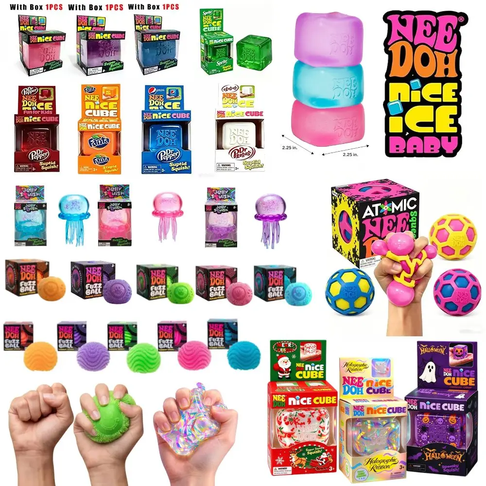 Schylling NeeDoh Nice Cube Dr Pepper Edition Squishy Stress Ball Fidget Toy Sensory Squeeze Collectible Stress Relief Gift