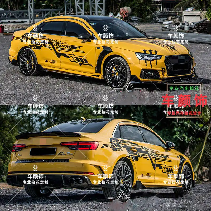 New Custom Sports Car Sticker Decals FOR A3 A4 A5 A6 A7 RS3 RS4 RS6 Body Decoration Creative Film Accessories