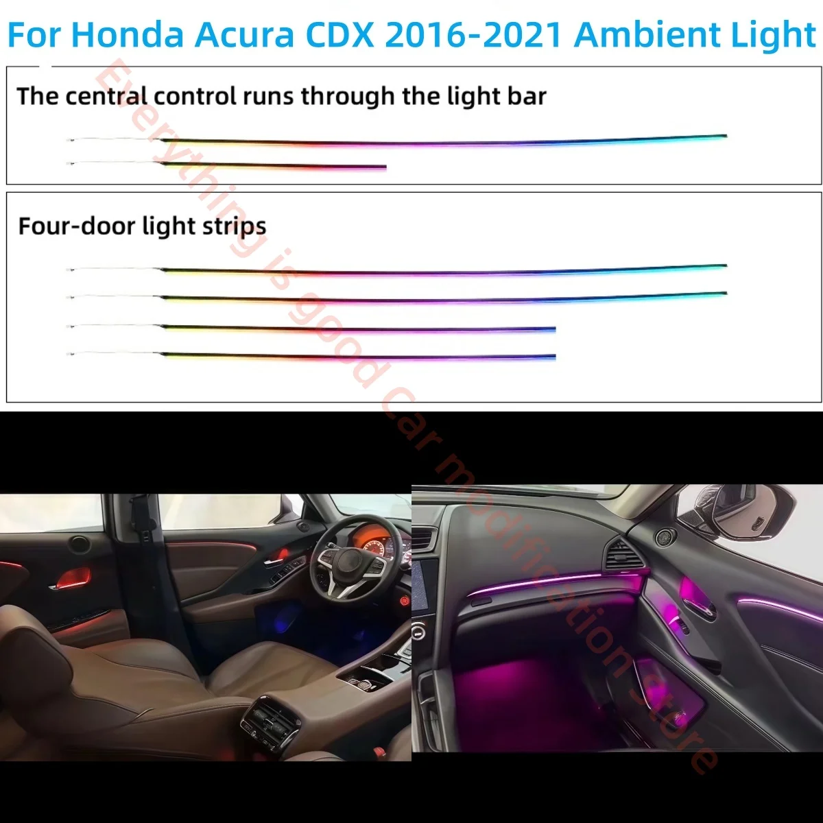For Honda Acura CDX 2016-2021 LED Ambient Light  Automotive interior lighting upgrade Car accessories Atmosphere lamp footlights