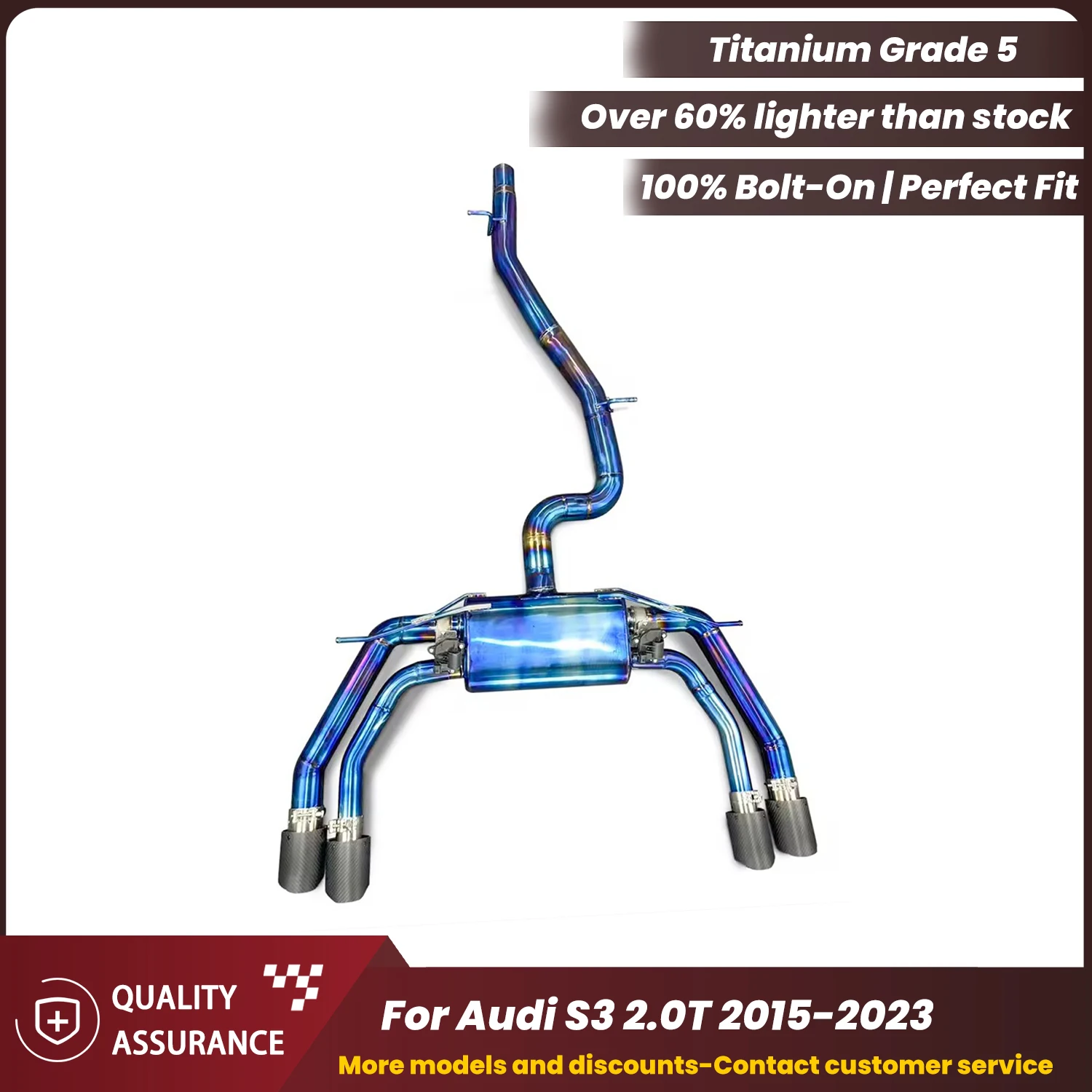 

ECCF Valvetronic Titanium Catback выхлоп для Audi S3 2.0T агрессивная выхлопная звуковая производительность обновление простая установка