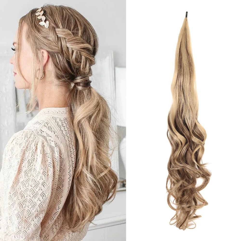 

Синтетический хвост, накладной хвост для женщин, гибкий хвост, длина 26 дюймов, светлый хвост, шиньоны для женщин, повседневное использование