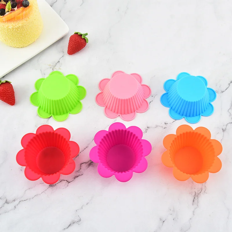 Moldes de silicona para cupcakes, reutilizables, antiadherentes, fáciles de limpiar, 1 piezas