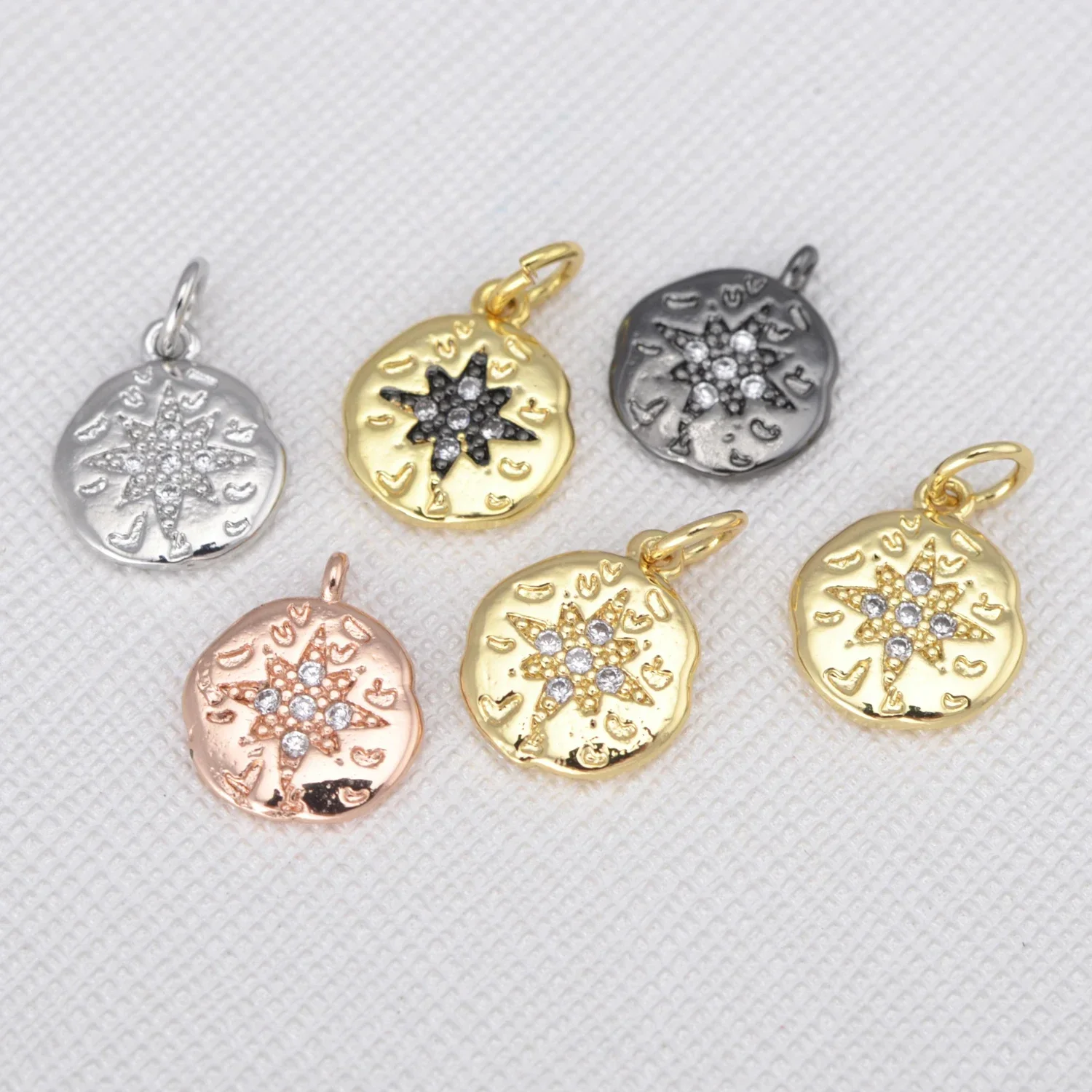 Fashion Star Pendants for Women Metal Aesthetics Charms Pretty Zircon Pendant for DIY Jewelry Making Necklace Earrings Supplies