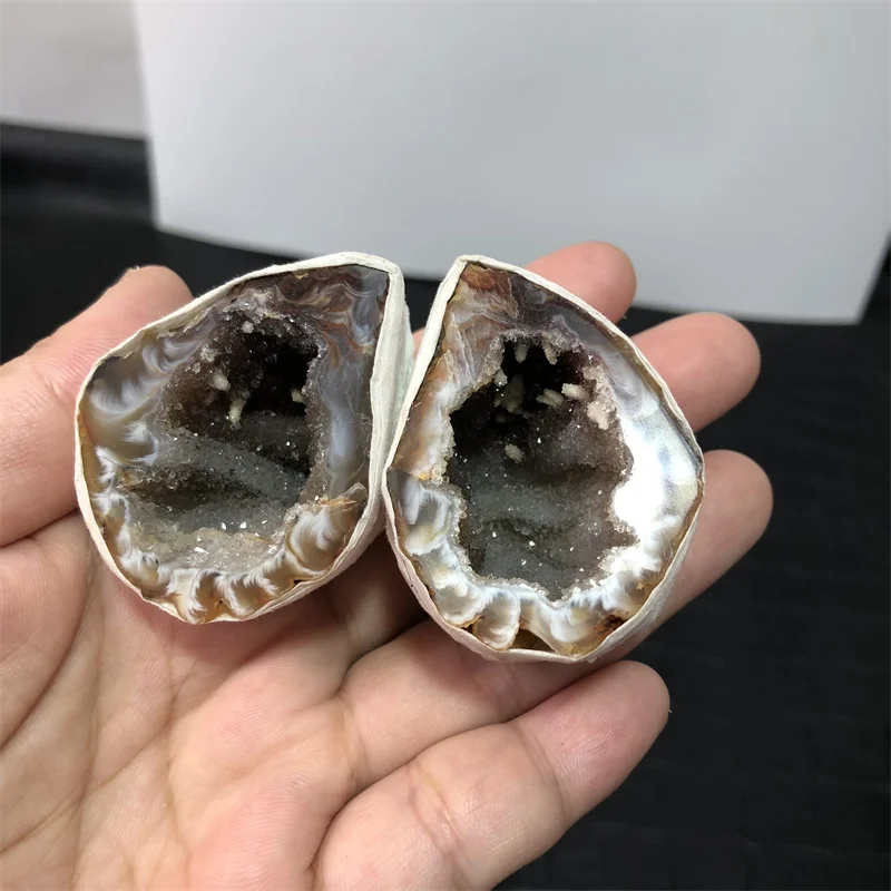 Natural Mini agate gem crystal cave stone decoration mineral geology teaching specimen women DIY jewelry