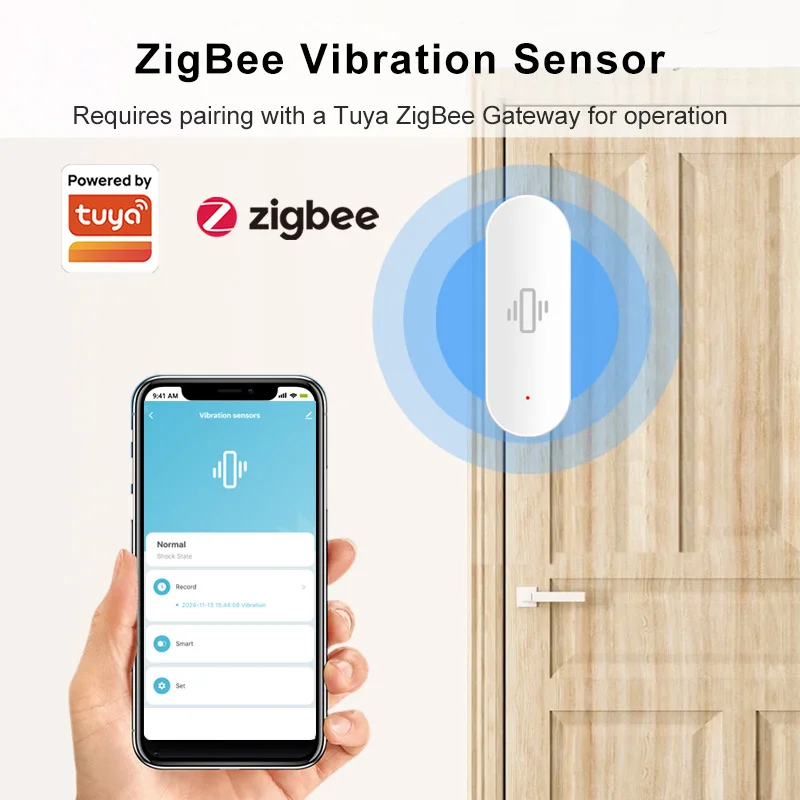 Zigbee Vibration Sensor Drop Tilt Detection Real-Time Motion Shock Alarm For Door Window Security Protection work with tuya app