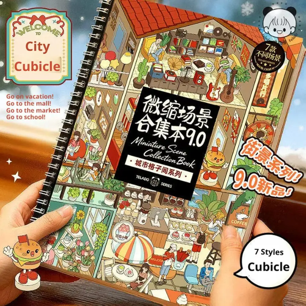 

Kawaii New Year's Miniature Scene Collection 9.0 3D Diary Landscape Sticker DIY Pocket Cabin Scene Student Gifts