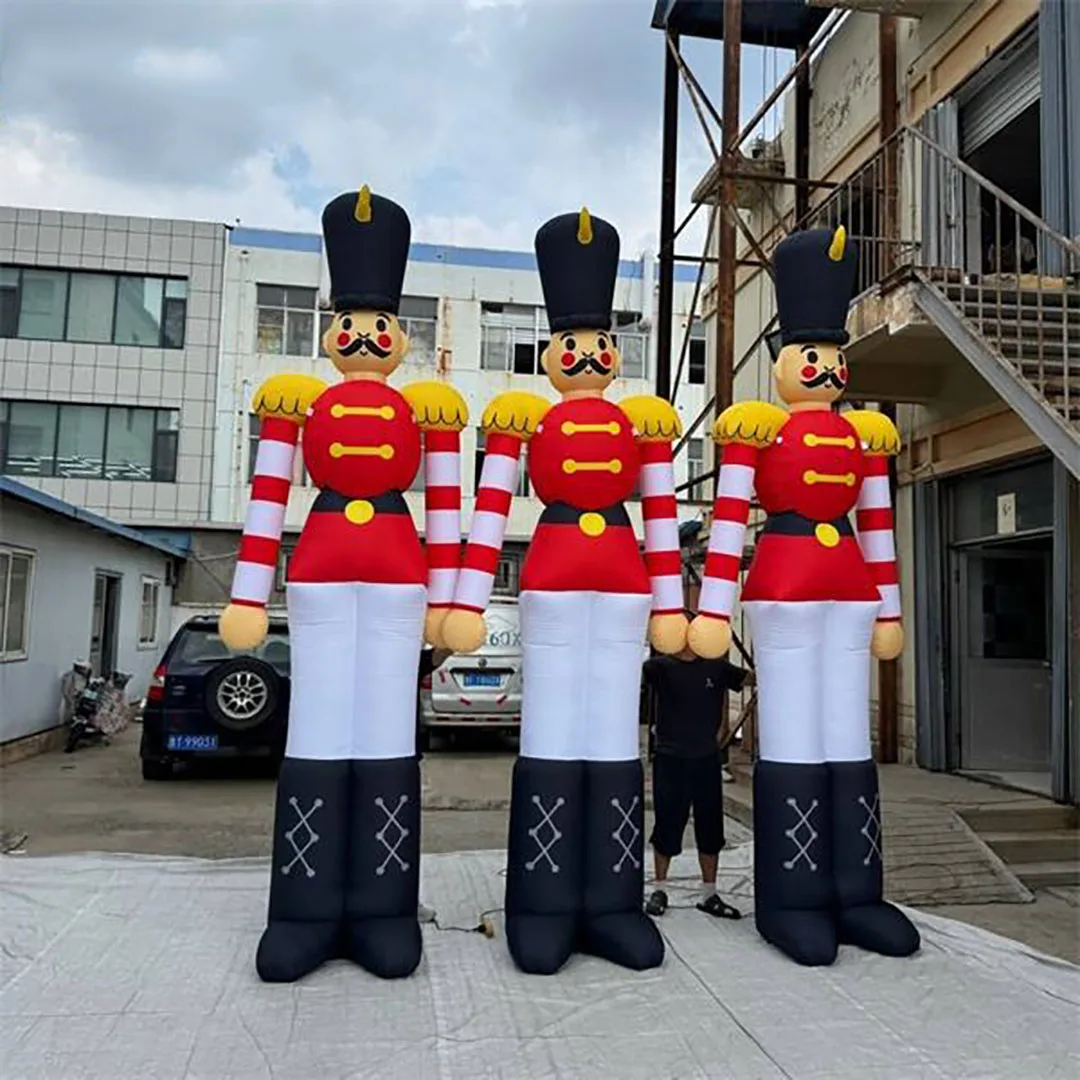 Cheap Giant Inflatable Nutcracker Soldier Christmas Decor LED Light Up Outdoor Yard Display Holiday Party Parade Float Prop