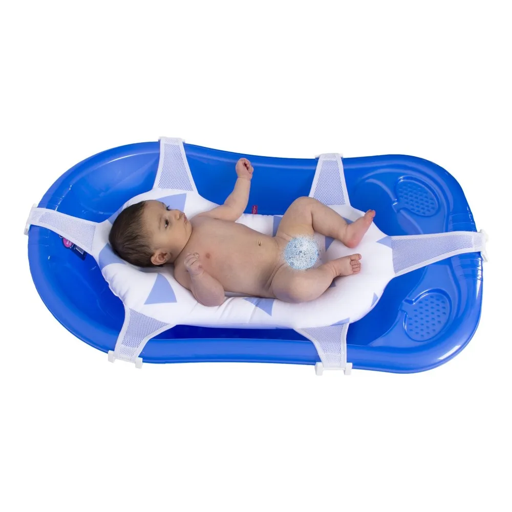 Blue Triangle Pattern Baby Bath Hammock