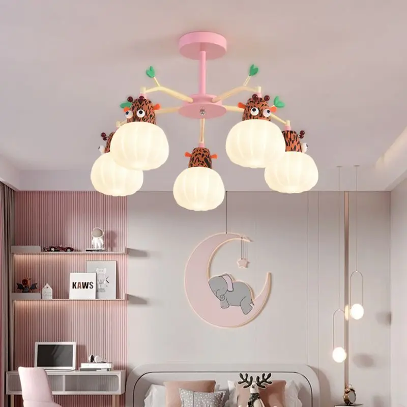 

Modern LED Pendant Light Animal Cartoon Head Eye Protection Children's Girls' Princess Room Bedroom Home Decor Light Fixture