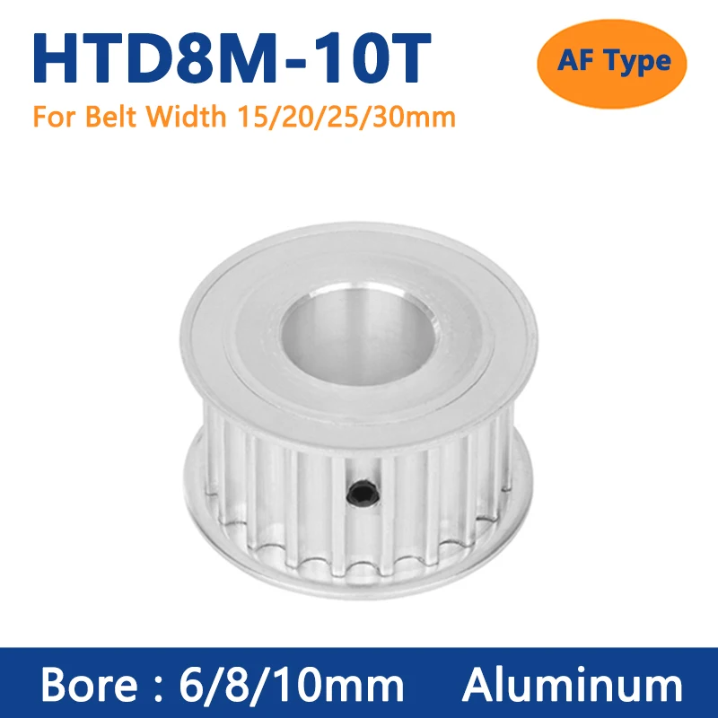 1pc 10 Teeth HTD8M Timing Pulley 10T HTD 8M Aluminum Synchronus Wheel Bore 6/8/10mm for Belt Width 15/20/25/30mm Pitch 8mm