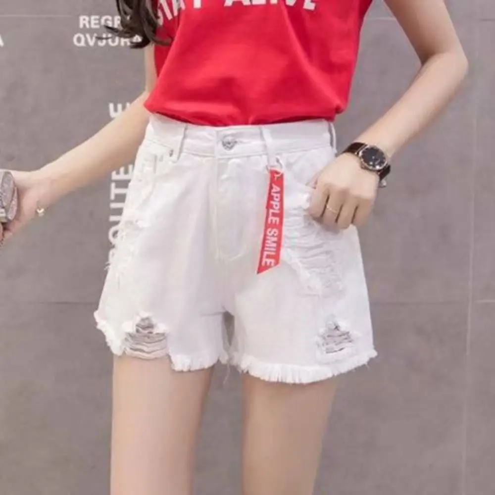 عارضة ممزق جان السراويل شرابة عالية الخصر السراويل القصيرة المتوترة الخام تنحنح كل مباراة الفتيات القصيرة المتعثرة