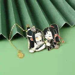 Multicolor Anime Bookmark Graduation Page Marker Mo Dao Zu Shi Grandmaster Metal Hollowing Bookmark Copper Book Clip Friends