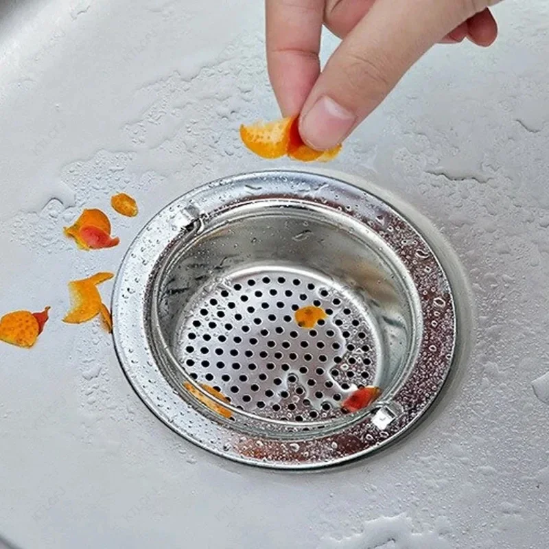 Passoire d'évier de cuisine en acier inoxydable, conception de poignée, antirouille, anti-obFum, crépine de vidange, accessoires pour la maison