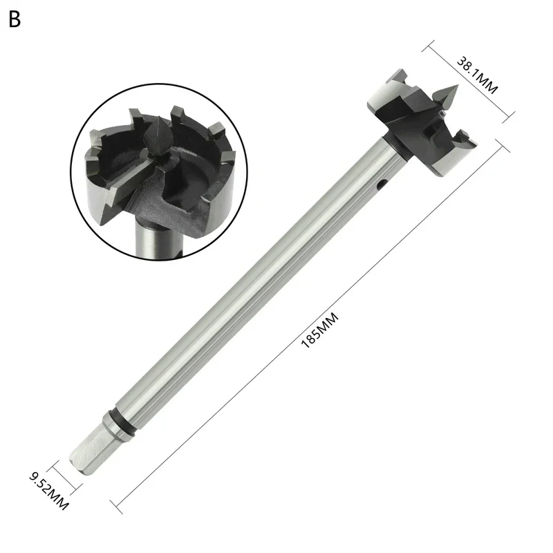 1 buah bor kontrol lubang, alat pengerjaan kayu 185/200MM ujung bor gergaji pemotong engsel bor untuk alat kayu lembut dan keras