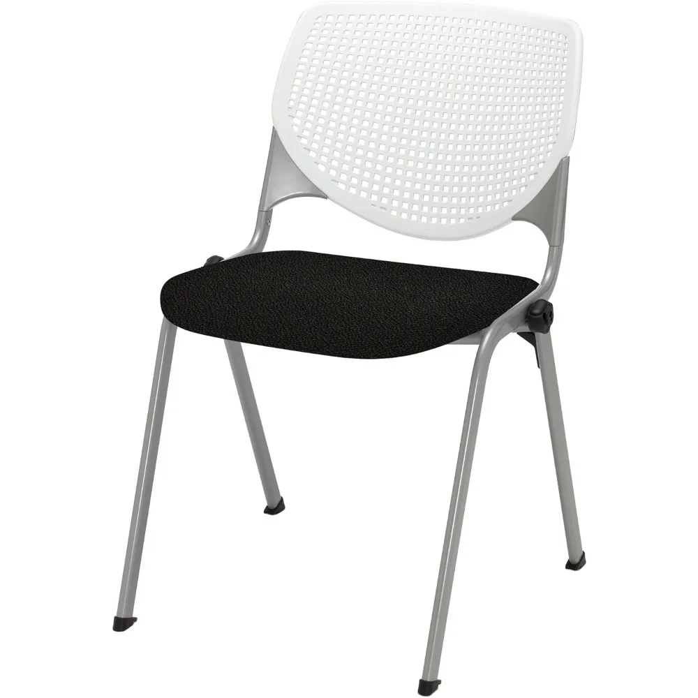 KOOL Poly Stack Chair with Perforated Back, Tuxedo