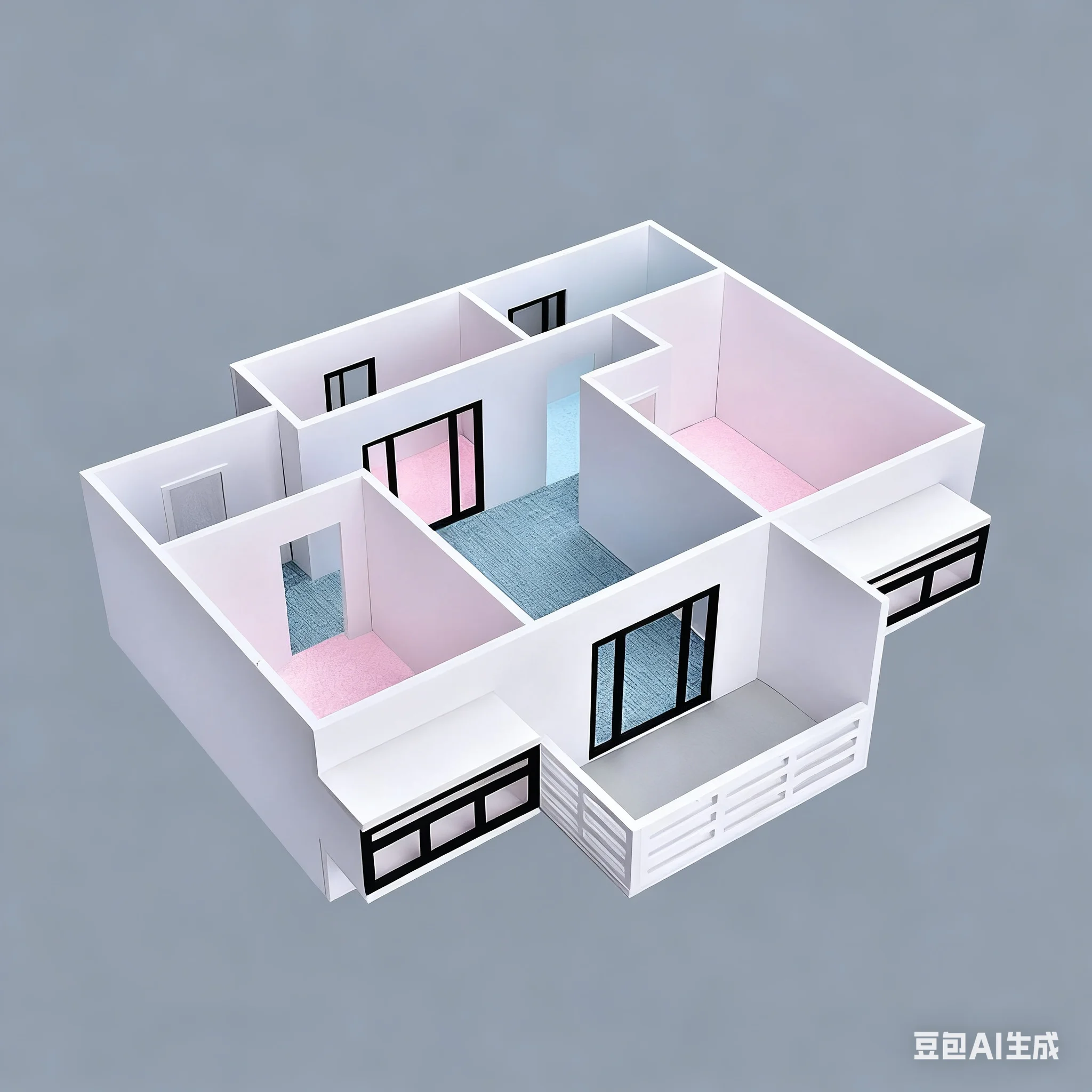 1:25 Scale Architectural Model Kit, DIY Sectional House Building with Furniture Set for Interior Design Sand Table Diorama