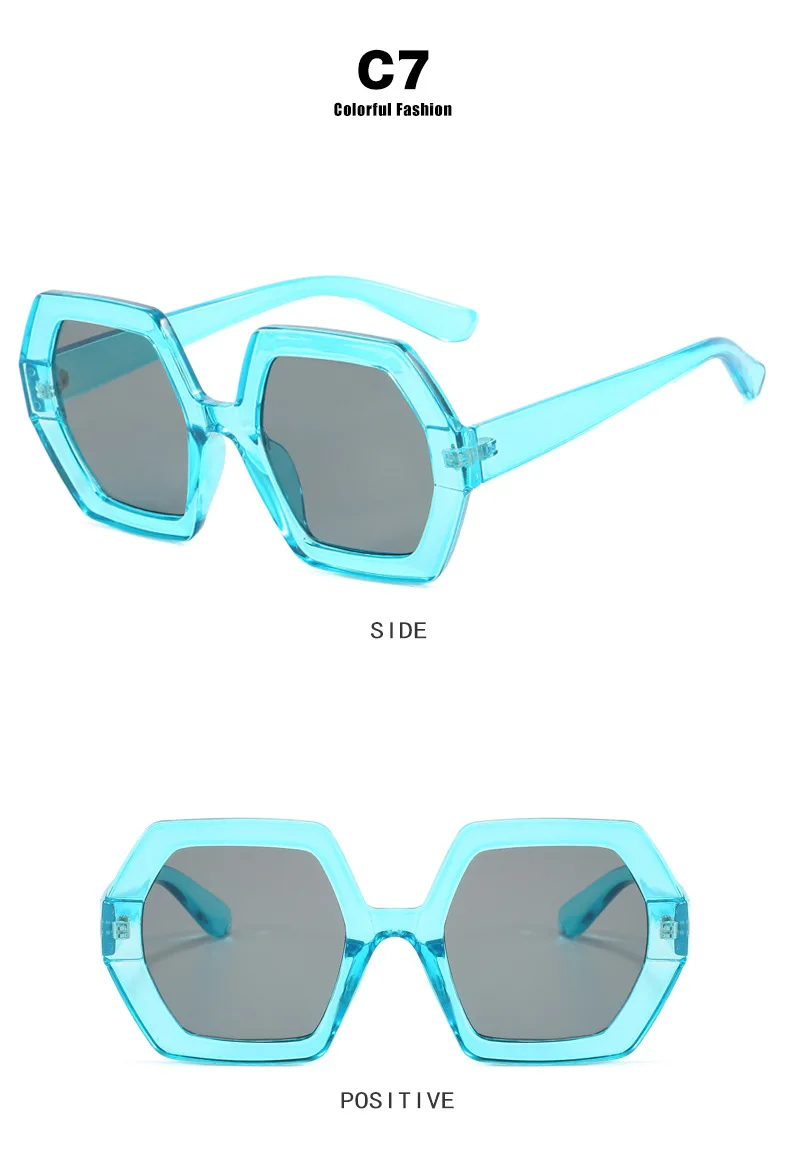 Übergroße polygon gelbe Damen Ssun glasses Mode Vintage große quadratische Sonnenbrille weibliche Luxusmarke Punk Brillen schirme – Detail 11