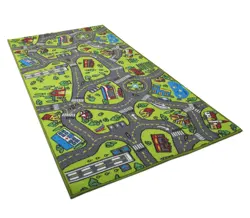 City Carpet Playmat Rugs for Playroom Classroom Educational Road Traffic Play Mat for Bedroom Living Room Sofa Bedside Floor Mat