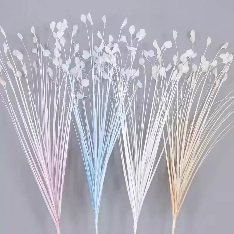 

100pcs Artificial Plant Colorful Peacock Grass Flower Arrangement Accessories Reed Leaves Onion Christmas Wedding Decoration