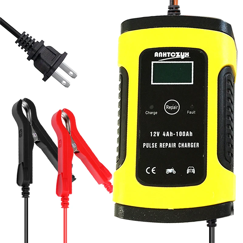 

12V 6A Smart Car Battery Charger Full Automatic Display Pulse Repair for Wet Dry Lead Acid Battery