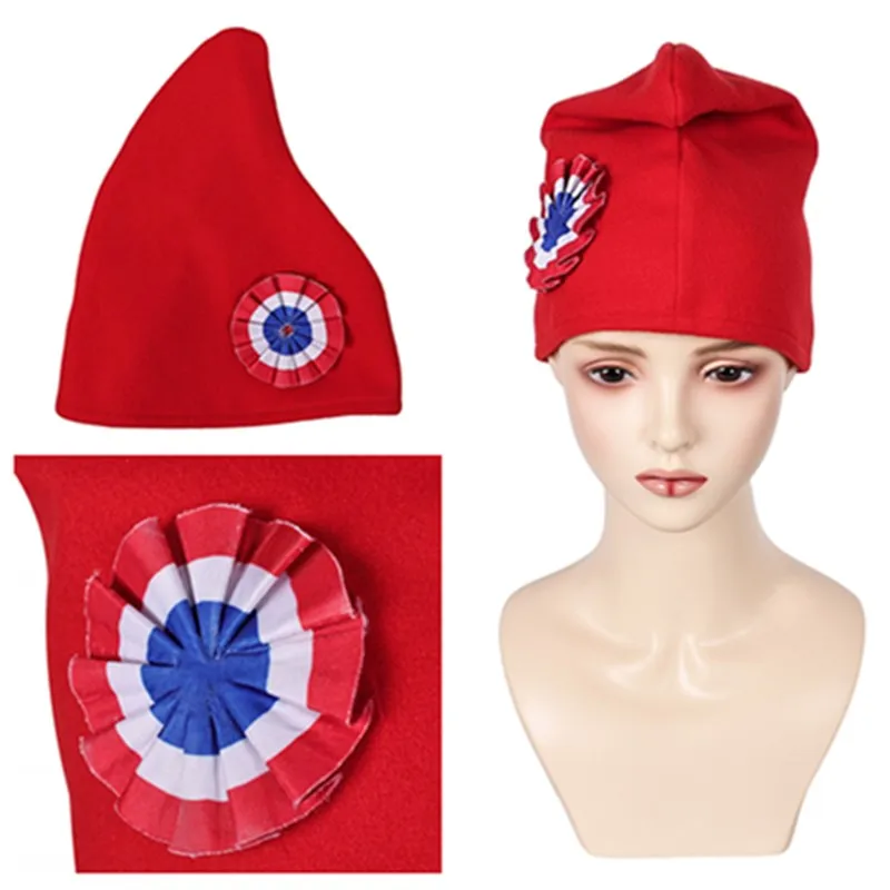 

Красная шляпа для взрослых, капот Phrygien, кепка для косплея, французская революция, головные уборы для ролевых игр, головные уборы, костюм для Хэллоуина, аксессуары, подарки