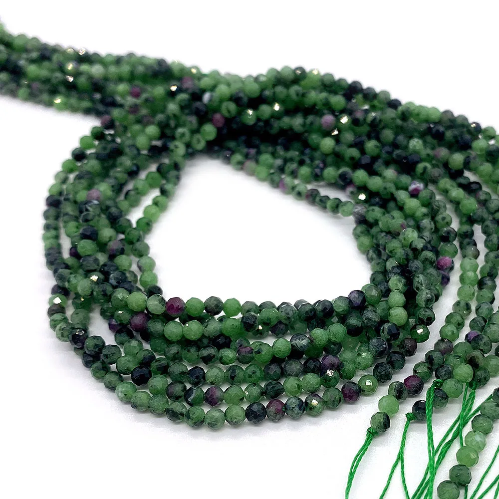 Natural Stone Classic Fashion Red Green Treasure Round Loose Beads 2 3 4 MM DIY  for Jewelry Making Necklace Bracelet