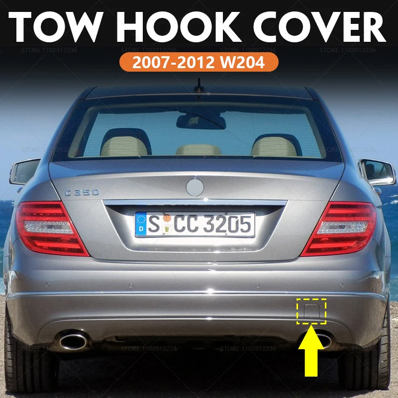 for 2007-2012 W204 Mercedes Benz C280 C300 C350 Rear Bumper Tow Hook Cover Cap 2048855623