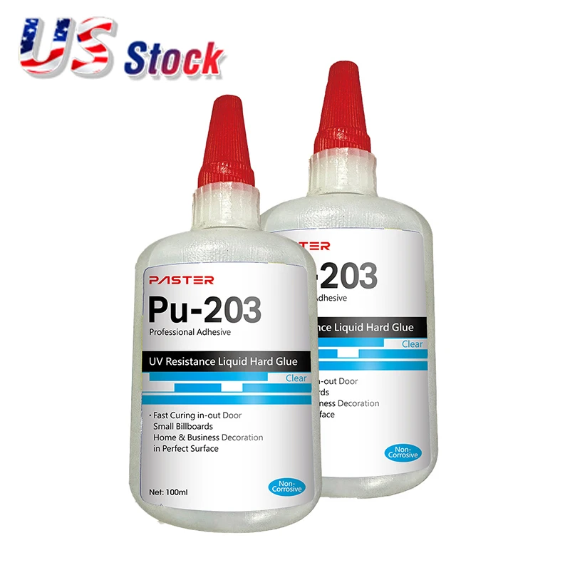 US Stock 20pcs/pack P-203 UV Resistance Liquid Hard Glue Transparent Glue For UV Print Picture for Bulk Wholesale