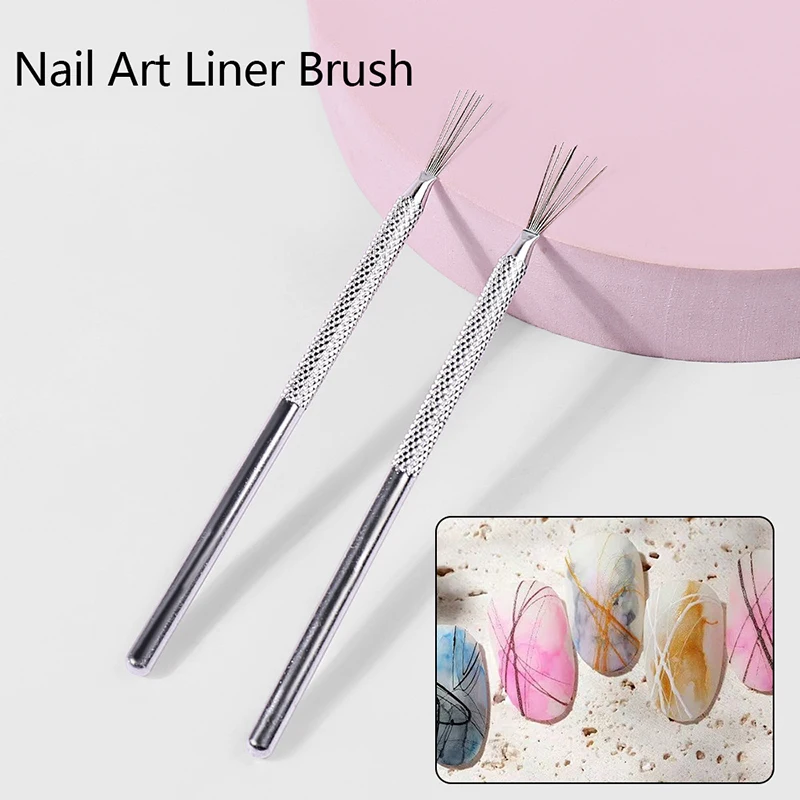 3d Tips Manicure Ultradunne Lijntrekpen 7-Pins Streep Nail Art Liner Borstel Uv Gel Borstels Schilderen Gereedschap