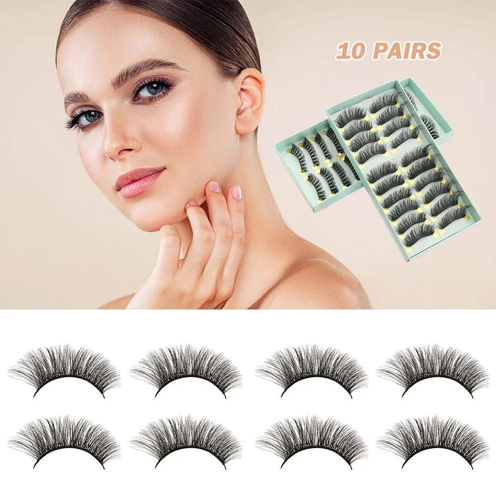 Cils faux volumineux et moelleux, naturels, longs, faits à la main, 3D, en faux vison, sans cruauté, extension de cils