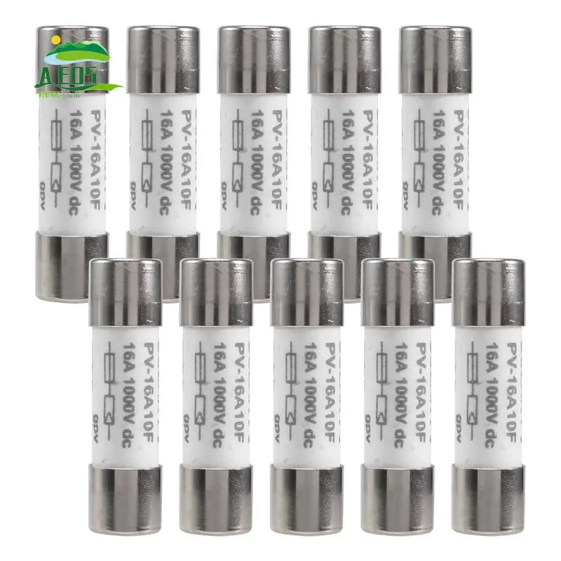 AED5-10 Pcs 1000 VDC Fuse Solar PV Explosion-Proof Fuse Silver