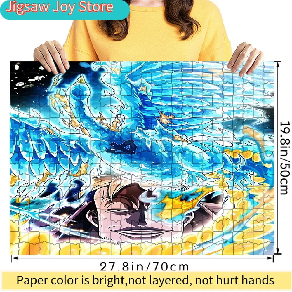 

Premium Paper Jigsaw Puzzle One Piece Marco Phoenix Blue Flame Wings Scene Anime Art High Quality Cardboard Puzzle for Family En