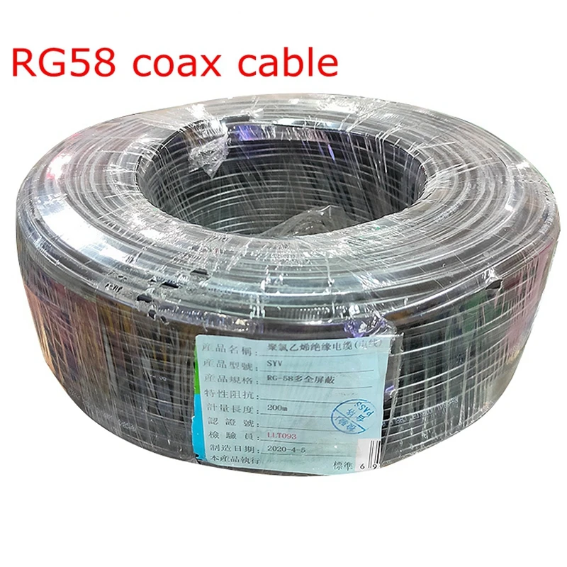 Kabel koncentryczny RG58 RG-58 50-3, złącze adaptera RF, kable kablowe 50 Ohm, wysoka jakość