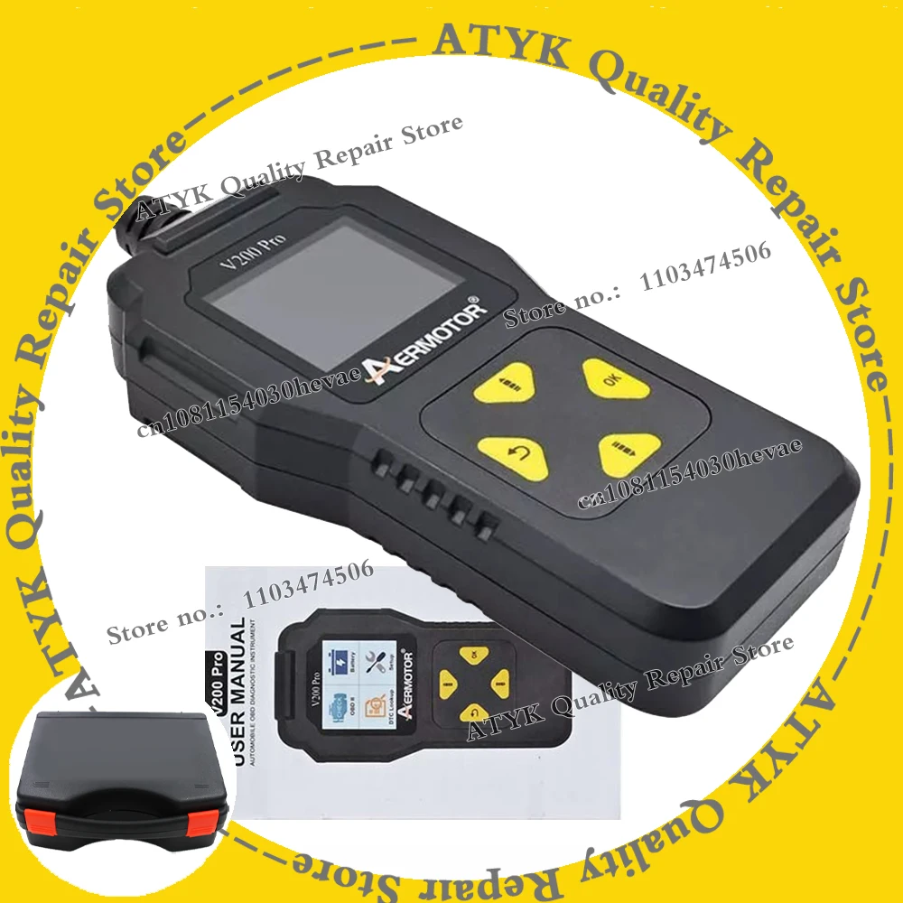 Aermotor V200 Pro-escáner OBD2 para coche, herramientas de diagnóstico, probador de Sensor de batería de motor, lector de código automático, código de falla, reparación transparente de coches