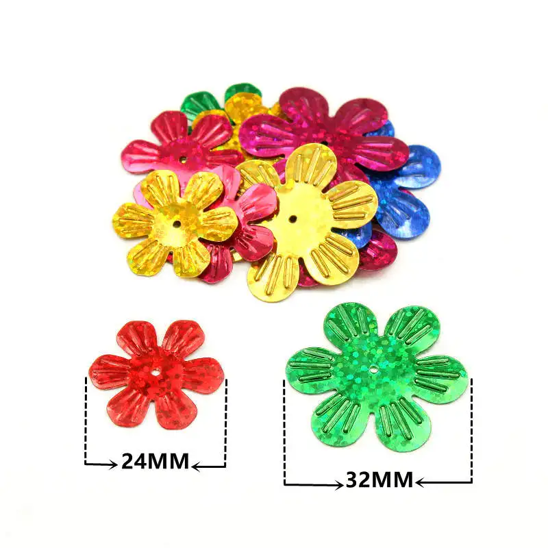 100-500Pcs Mixed Colour Sequins 24-32MM Snowflake Hexagon Flower Paillettes Sewing Wedding Women Garments Craft DIY Accessories