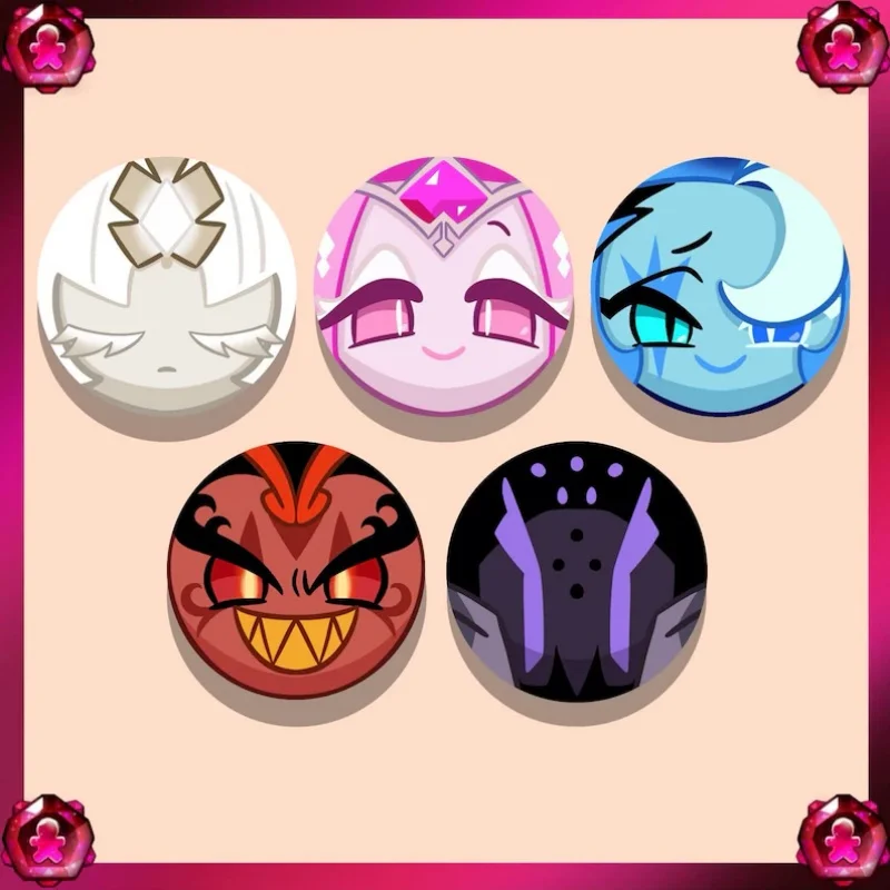 Y2K - Style Cute & Colorful Sugar Cookie Medal - Look Baking Decor Buttons | Inspired by the of Cookie*Run | Ideal Kawaii Gift