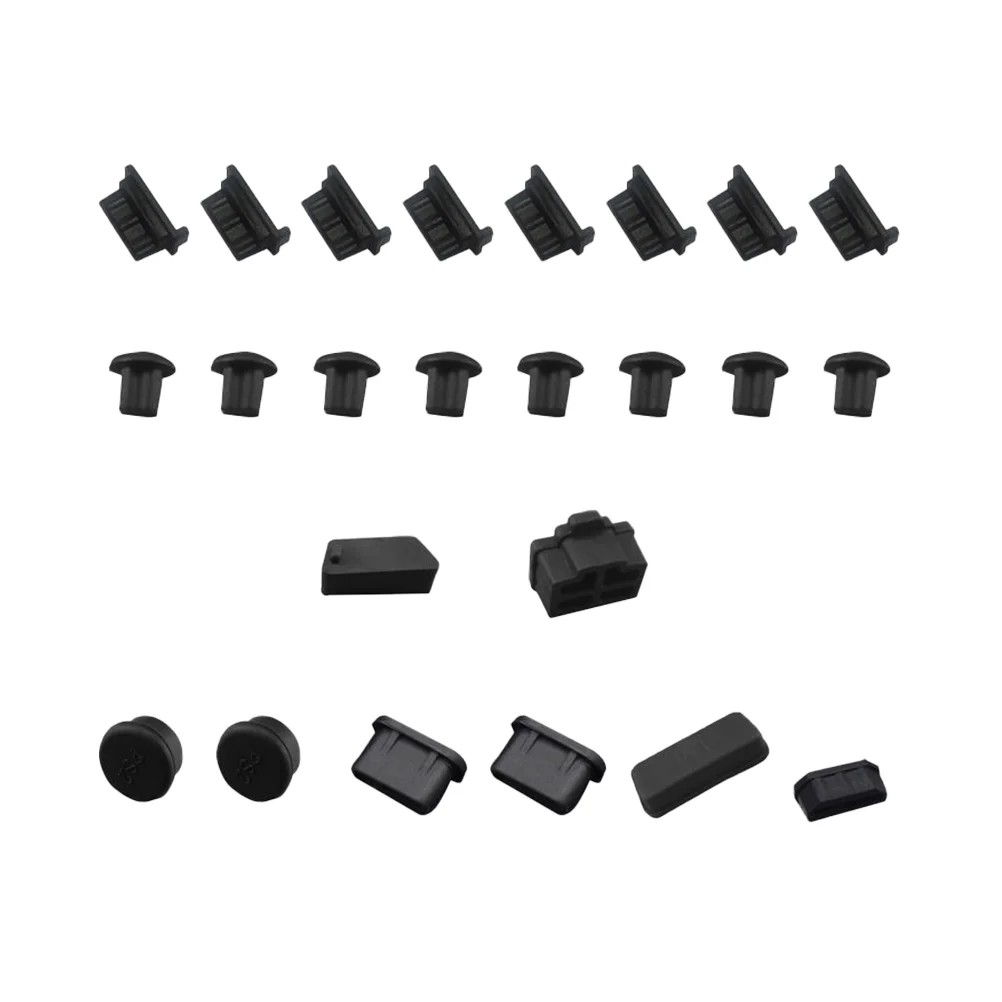 

24 Pcs Motherboard Dust Plug Computer Stopper Dust-proof Port Interface Cover Black