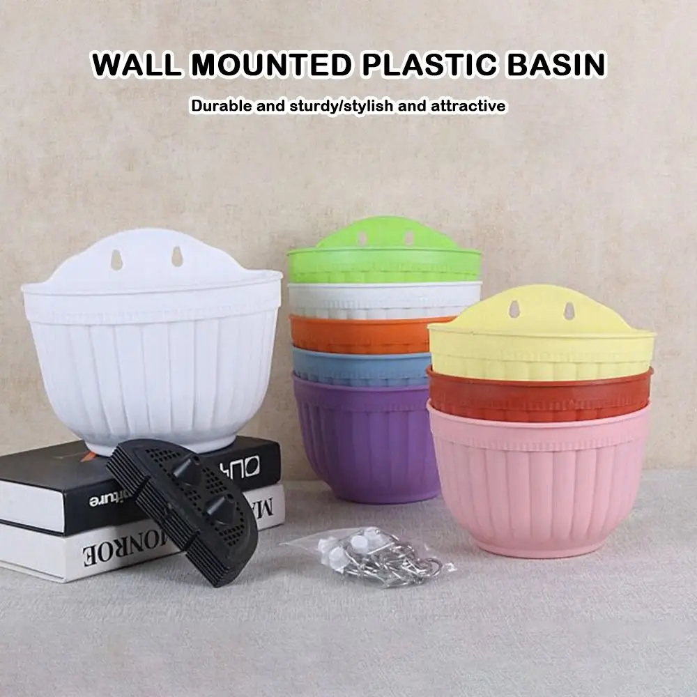 Durable Wall Mounted Flower Pot Semi-circular DIY Succulent Hanging Colorful Plant Holder Home Garden