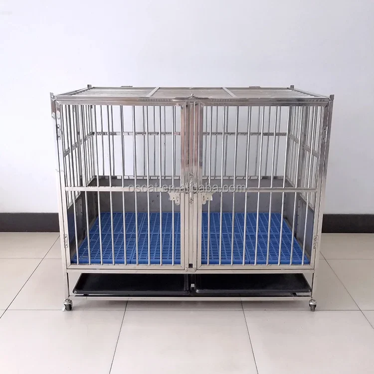 OSCAT cheapest design 304 stainless steel pet folding cage cat and dog metal cage