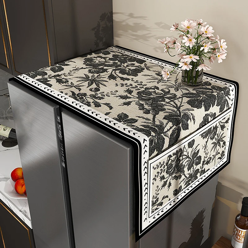 보관 가방이있는 냉장고 먼지 커버 세척 가능 인쇄 다목적 가정용 세탁기 캐비닛 먼지 보호 커버