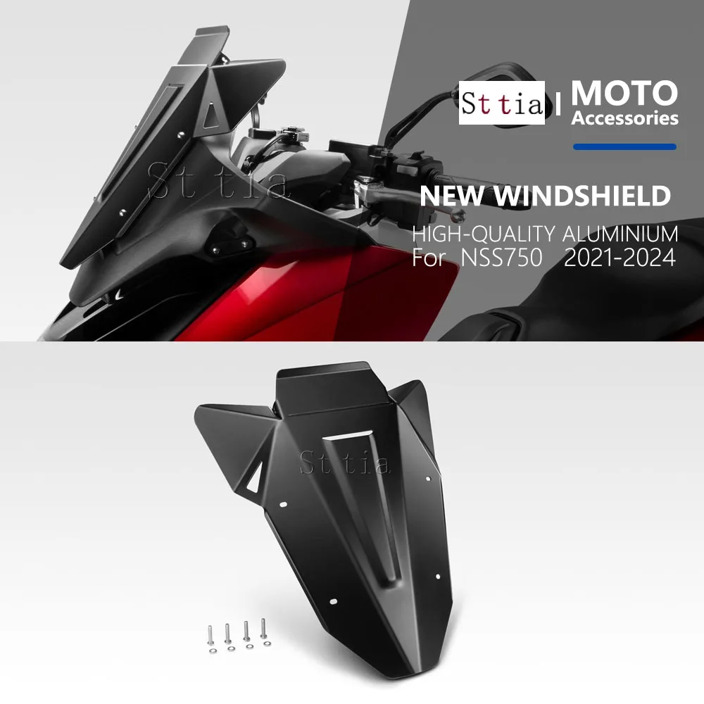 

NEW For Honda NSS750 NSS 750 2021 - 2024 Motorcycle Aluminum Windscreen Windshield Windboard Wind Deflector Shield Screen