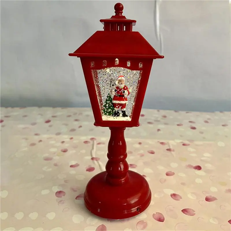 FAST-2X Christmas Decorations Crystal Luminous Night Light Christmas Ornaments Table Lamp Christmas Home Decoration Red