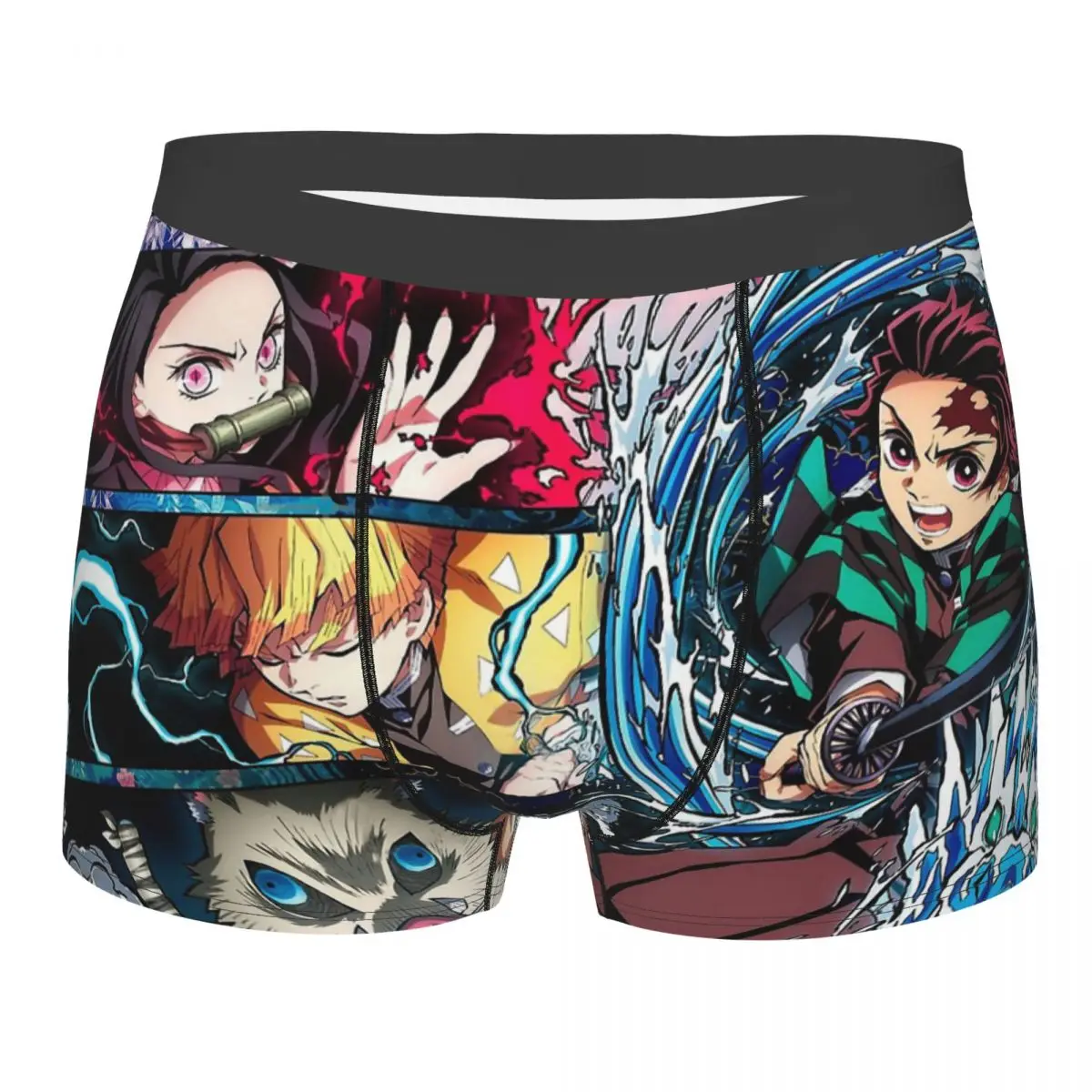 Kimetsu No Yaiba-Calzoncillos de Anime Demon Slayer para hombre, ropa interior de algodón, pantalones cortos cómodos, Calzoncillos Bóxer