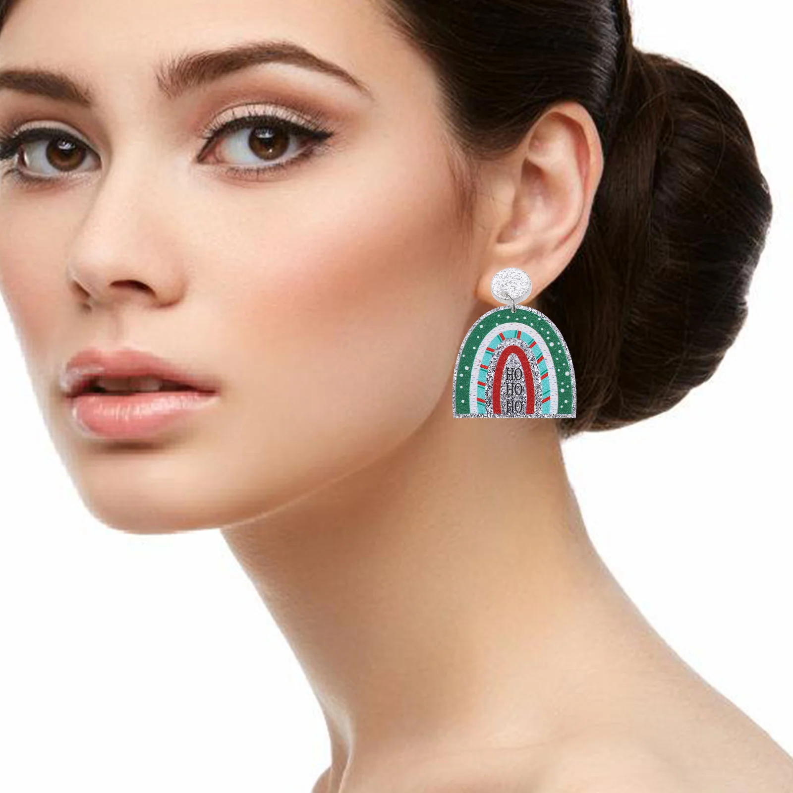 

4Pairs Women Dangle Earrings Christmas Theme Skin-Safe Charming Drop Jewelry for Holiday Birthday Thanksgiving Cute Ear