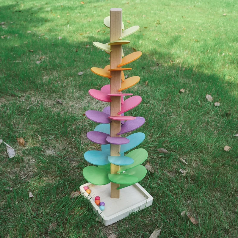 Montessori Wooden Rainbow Petals Music Tree Building Blocks Toy Magic Creative Children Educational Toys Birthday Xmas Gifts